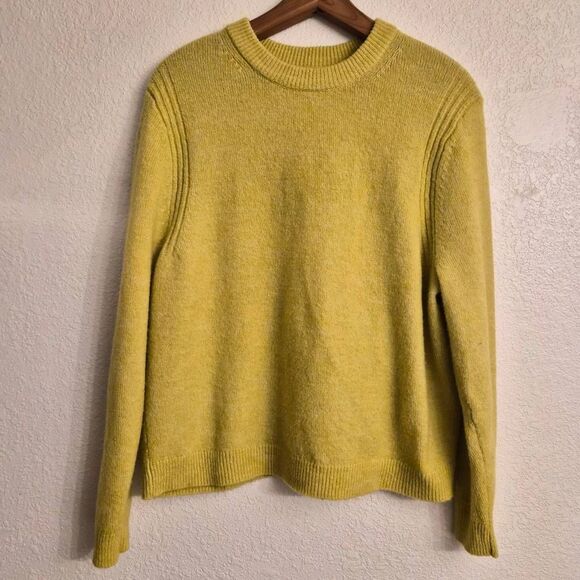 A New Day Chartreuse Sweater w/ detailing: Fun Bright Happy Statement Piece - Picture 1 of 7